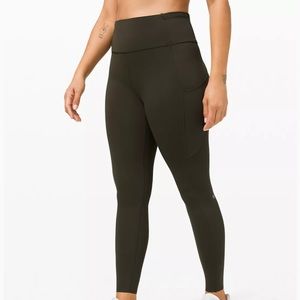 lululemon Fast and Free High-Rise Tight 28" in Olive size 8